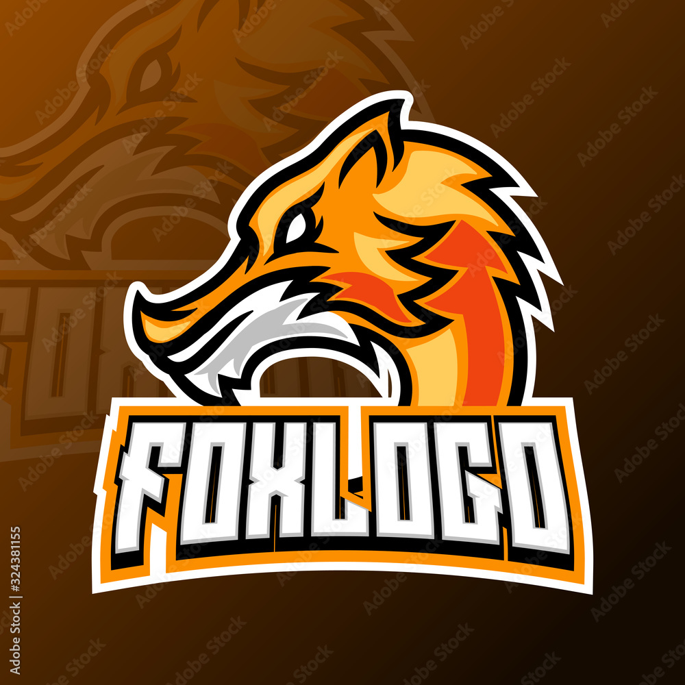 Fox gaming mascot logo design vector template for sport and esport team  Stock Vector | Adobe Stock