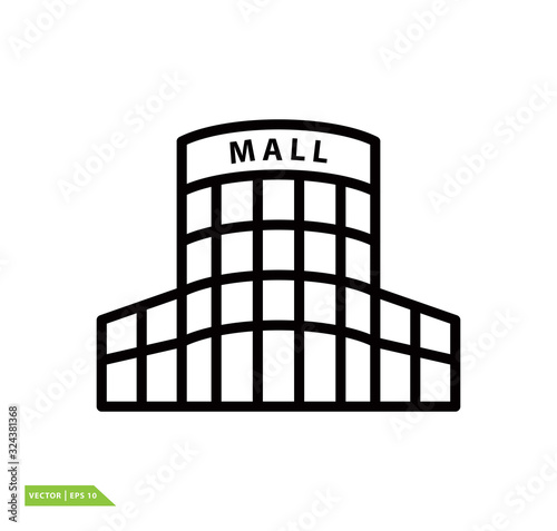 Building mall icon vector logo design template