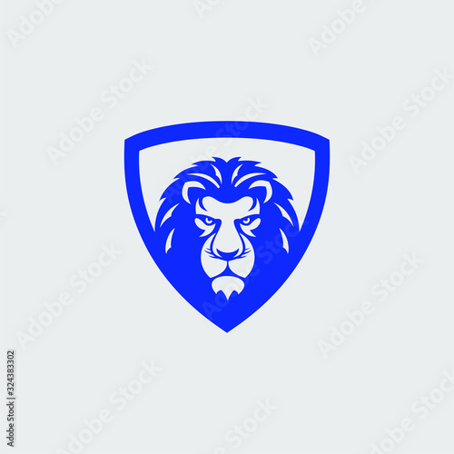 lion head with shield