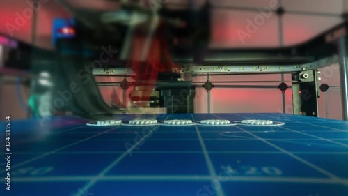 Wallpaper Mural Diy 3D printer printing plastic parts.  time lapse Torontodigital.ca