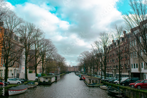Photography Old houses in old amsterdam canals