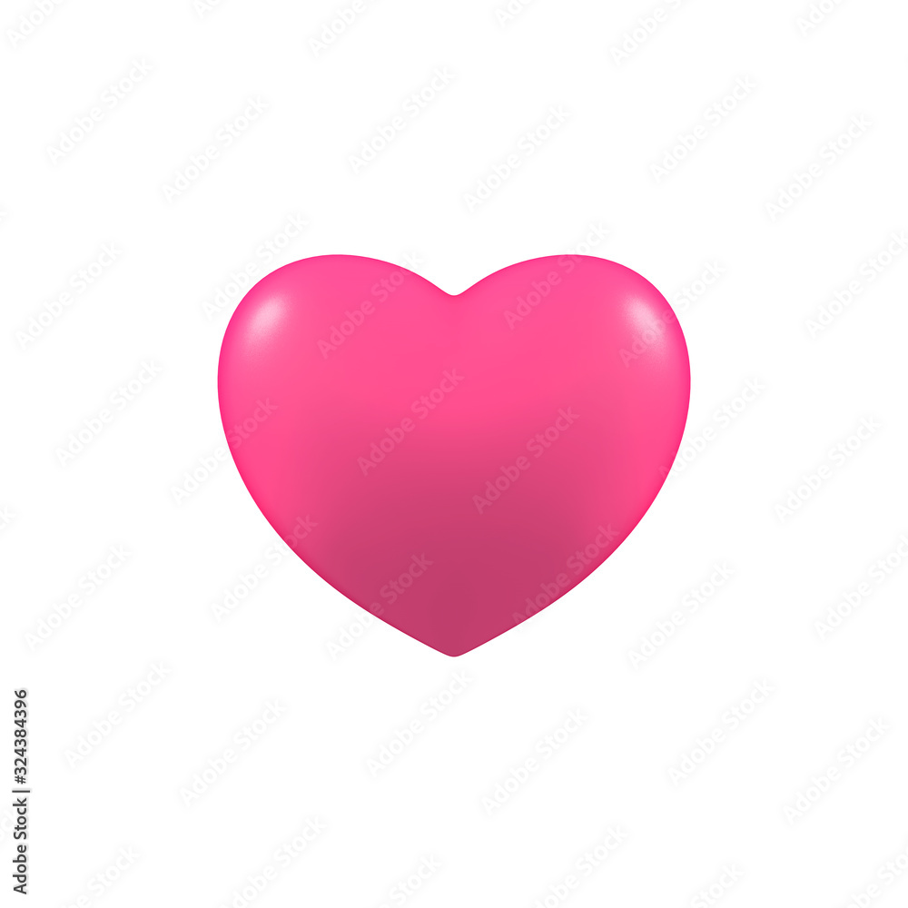 heart love pink 3d illustration