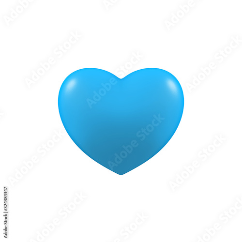  heart love blue 3d illustration
