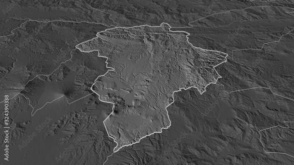 Guatemala, department with its capital, zoomed and extruded on the bilevel map of Guatemala in the conformal Stereographic projection. Animation 3D Guatemala, department with its capital, zoomed and extruded on the bilevel map of Guatemala in the conformal Stereographic projection. Animation 3D