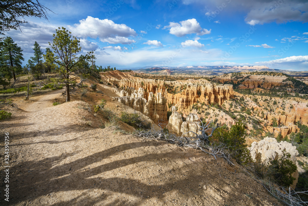 hiking the rim trail in bryce canyon national park, utah, usa hiking the rim trail in bryce canyon national park, utah, usa