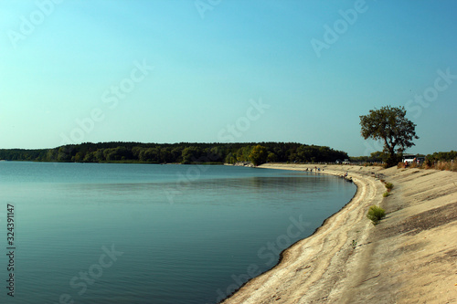 Pechenihy reservoir on Siverskiy Donets river near Kharkiv, Eastern Ukraine