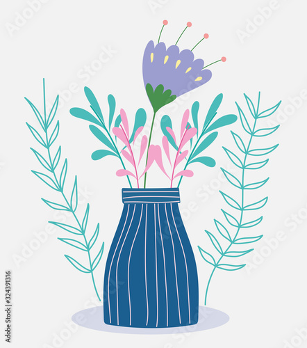 flower in vase foliage herb wild botany