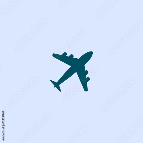 airplane symbol modern design on blue white