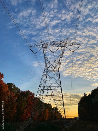 power lines on sky