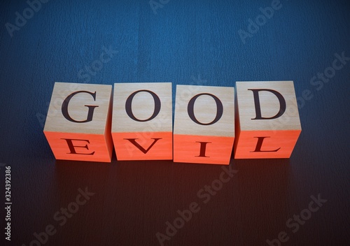 Fotografia good and evil, the duality of a person.