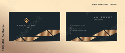 Luxury design business card with gold style minimalist template