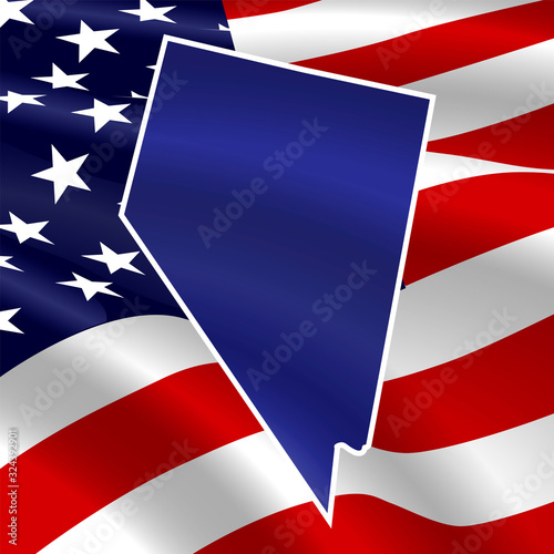 United States, Nevada. On USA flag background
