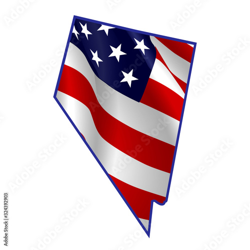 United States, Nevada full of American flag. Map