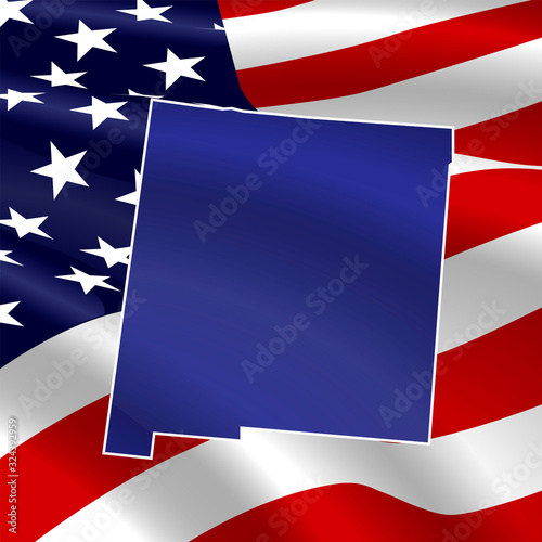 United States, New-Mexico. On USA flag background