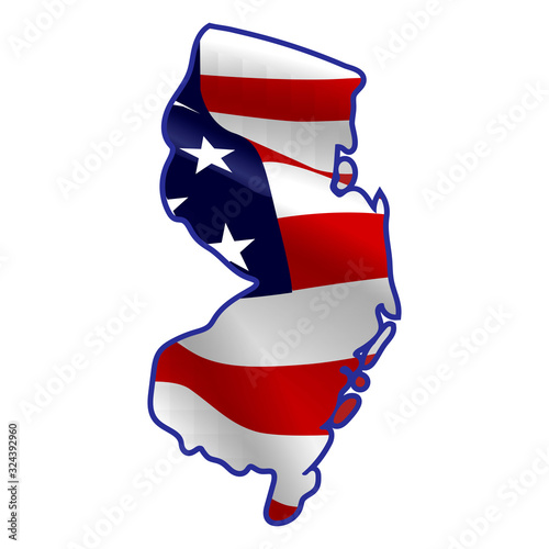 United States, New-Jersey full of American flag.