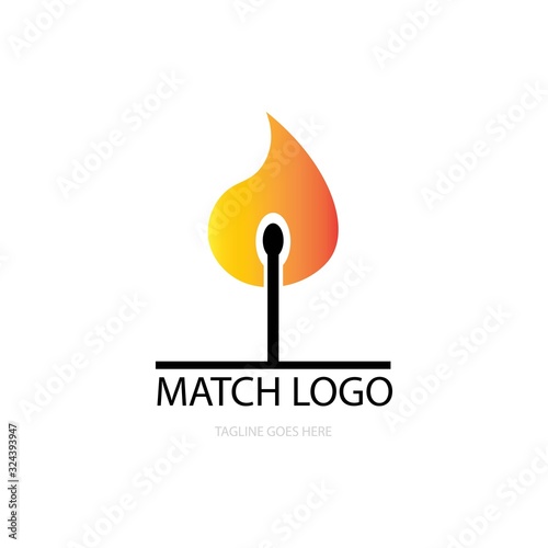 fire and match logo vector