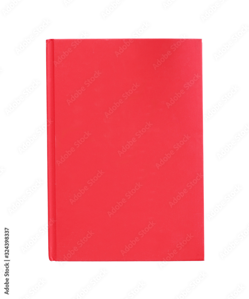 Red hardcover book isolated on black background, This has clipping path.