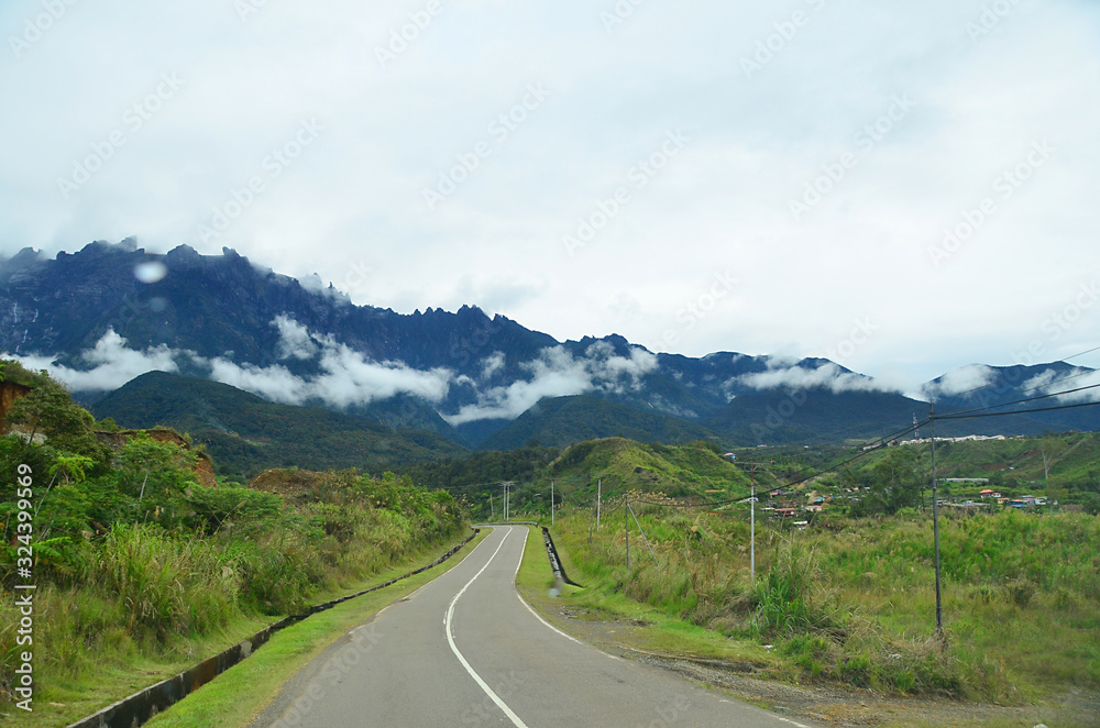 The majestic view of Mount Kinabalu from Kundasang. Its one of the highest mountains in South East Asia standing at 4095.2 metres.