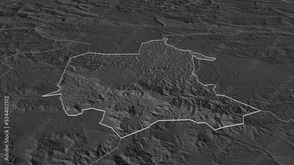 Totonicap�n, department with its capital, zoomed and extruded on the bilevel map of Guatemala in the conformal Stereographic projection. Animation 3D Totonicap�n, department with its capital, zoomed and extruded on the bilevel map of Guatemala in the conformal Stereographic projection. Animation 3D