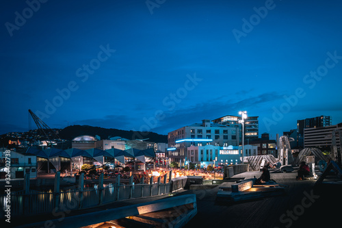 Night scenery of the Waterfront in Wellington City