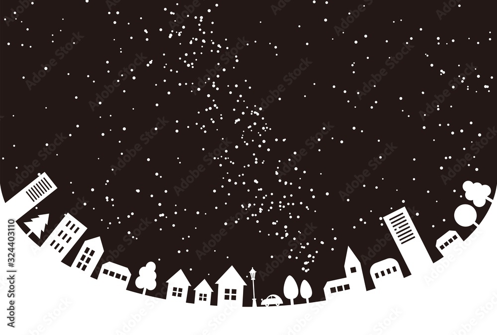 町並みと夜空 町並みと夜空