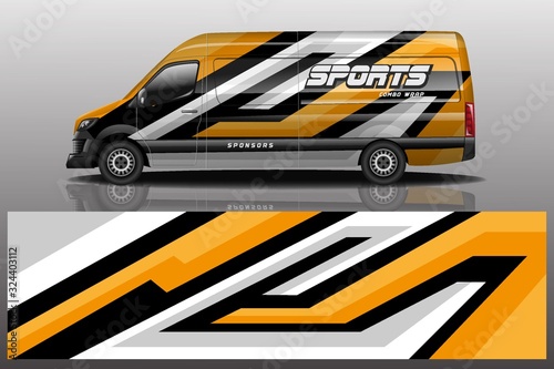Van car wrapping decal design