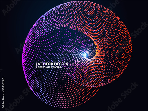 Abstract gradient particle background illustration, spiral gathered graphic