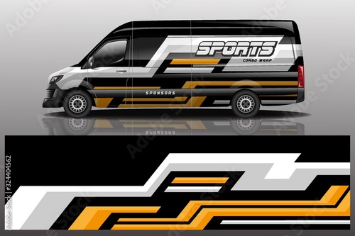 Van car wrapping decal design