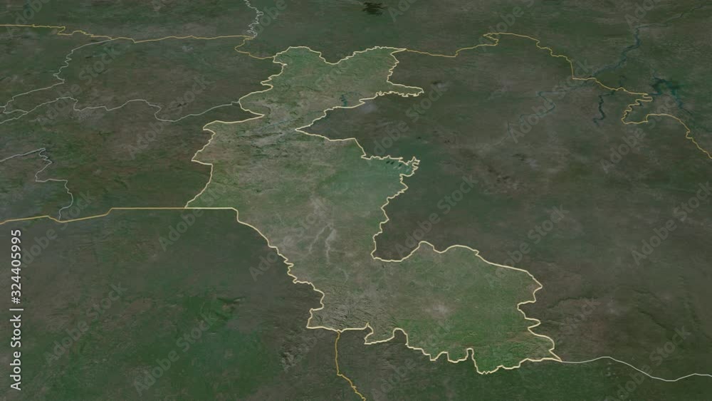 Faranah, region with its capital, zoomed and extruded on the satellite map of Guinea in the conformal Stereographic projection. Animation 3D Faranah, region with its capital, zoomed and extruded on the satellite map of Guinea in the conformal Stereographic projection. Animation 3D