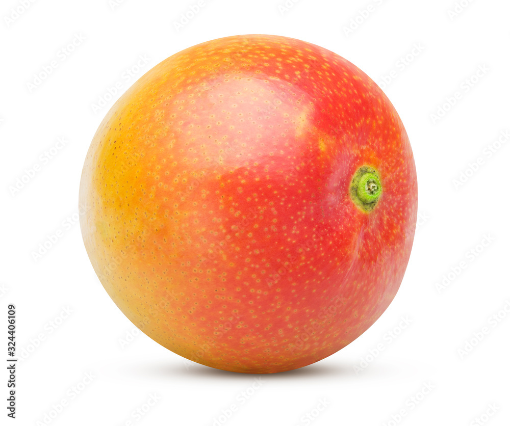 Ripe mangoes isolated on white with clipping path. Ripe mangoes isolated on white with clipping path.