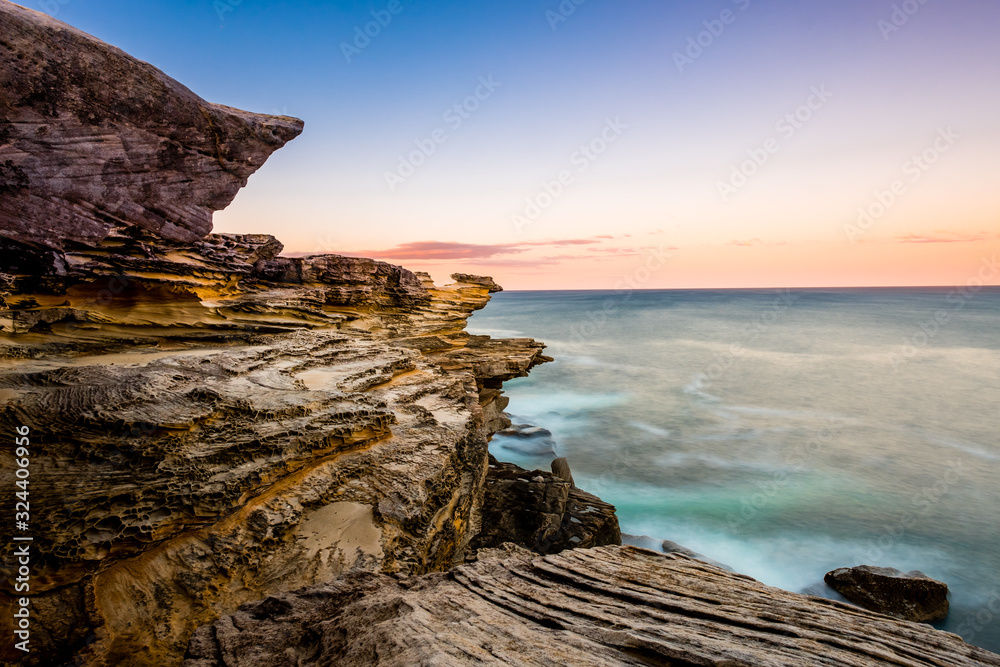 An amazing moment along the coast cliff in Kamay Botany Bay National Park