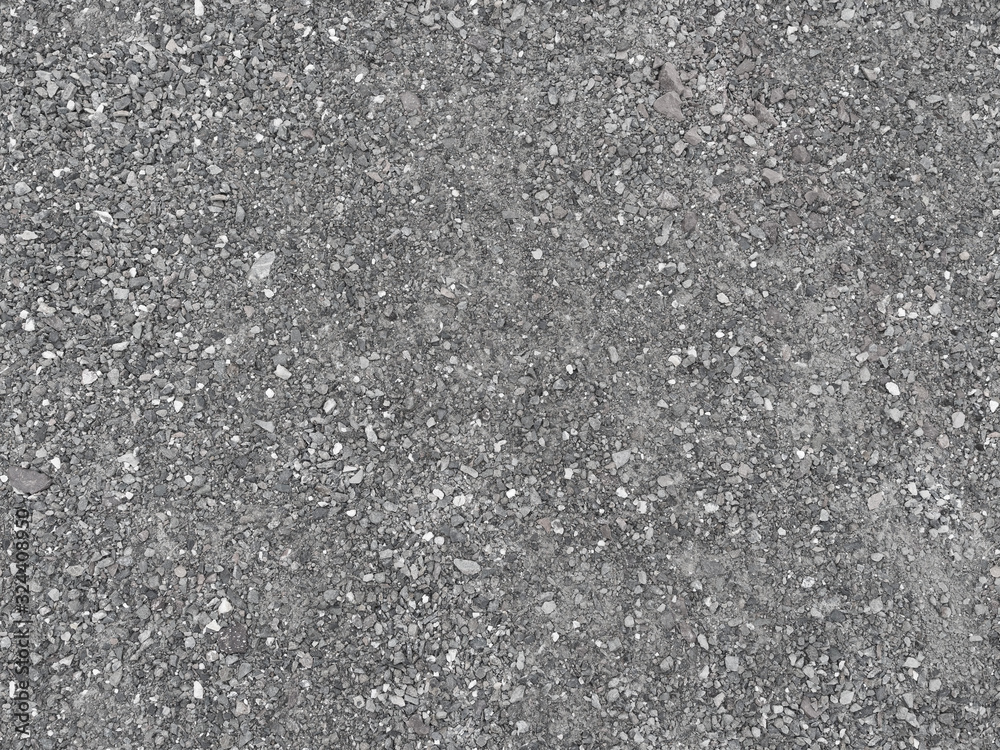 Seamless texture of gray gravel. The surface of the earth, road work. Landscape design