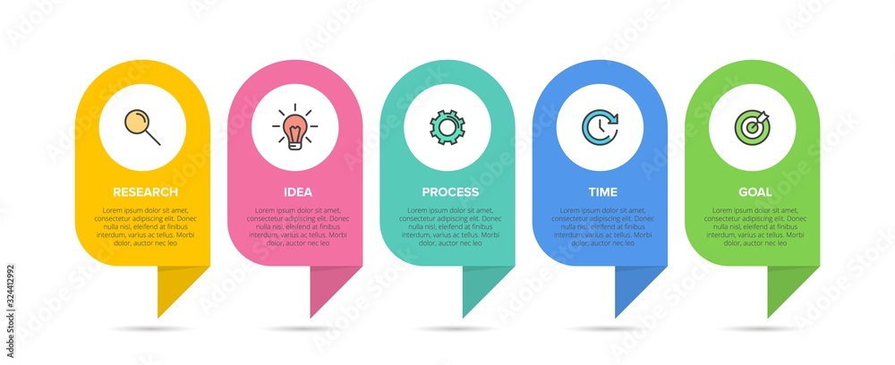 Infographic design with icons and 5 options or steps. Thin line vector. Infographics business concept. Can be used for info graphics, flow charts, presentations, web sites, banners, printed materials. Infographic design with icons and 5 options or steps. Thin line vector. Infographics business concept. Can be used for info graphics, flow charts, presentations, web sites, banners, printed materials.