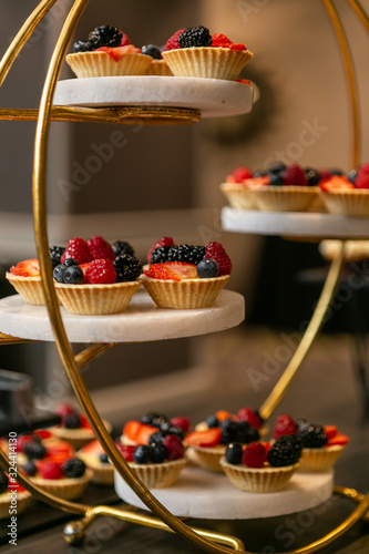 Mini desserts on a serving tray