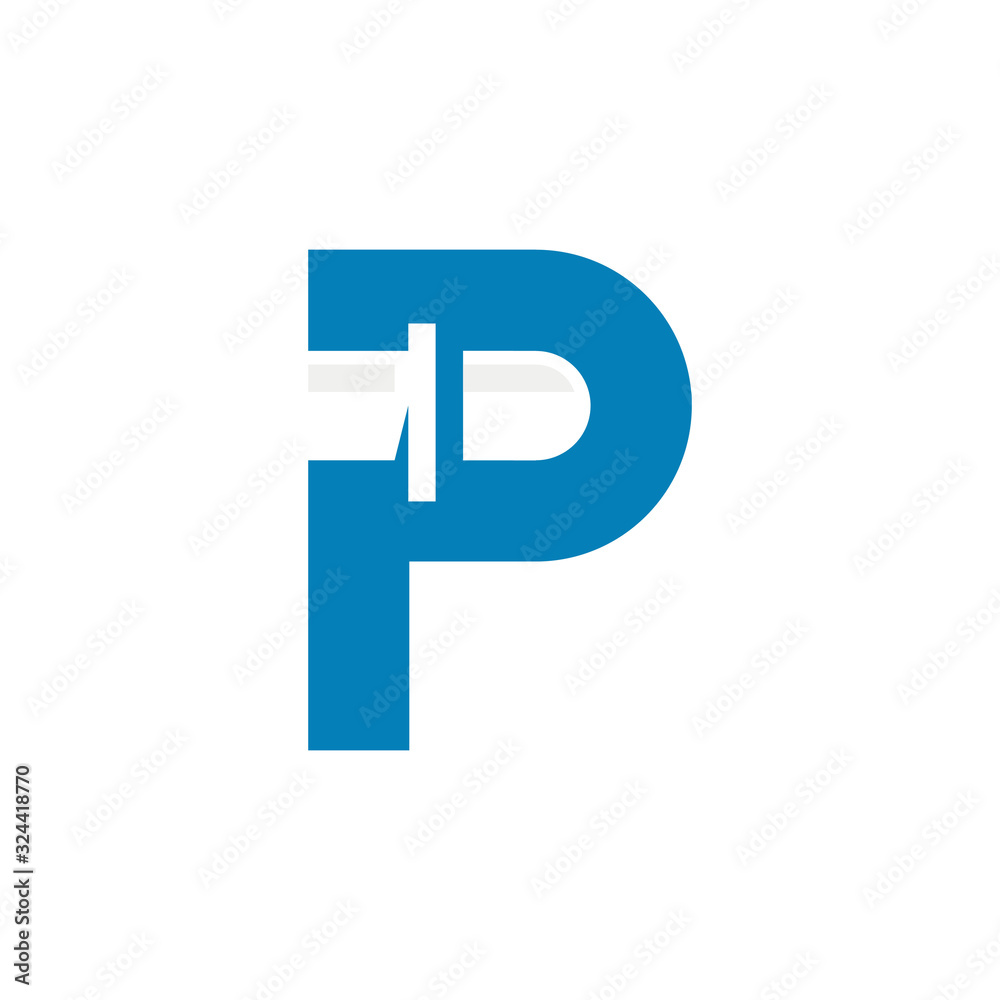 Pipe Logo With P Initial Symbol Pipe Logo With P Initial Symbol