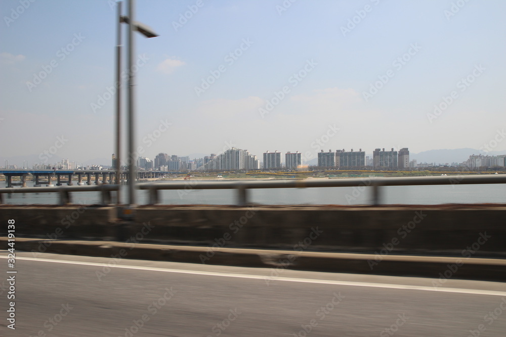  A riverside city in Korea, shot on the road