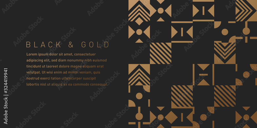Black and Gold Pattern Background