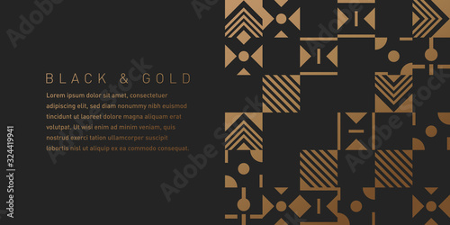 Black and Gold Pattern Background