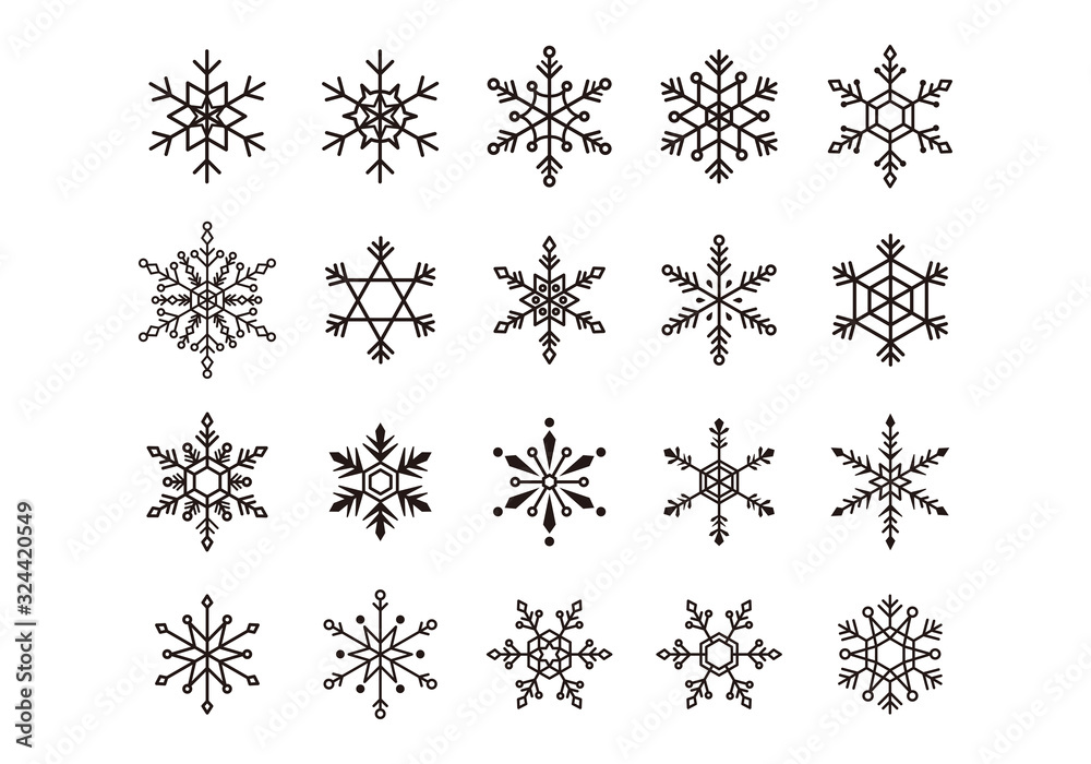 いろんな雪の結晶 いろんな雪の結晶