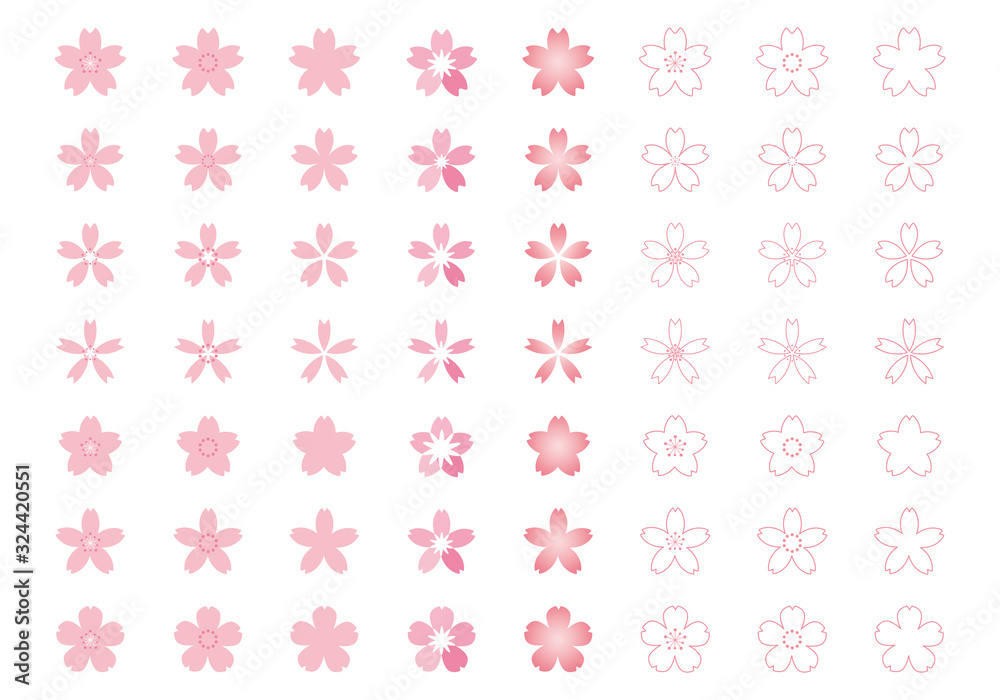 いろんな桜のアイコンセット いろんな桜のアイコンセット
