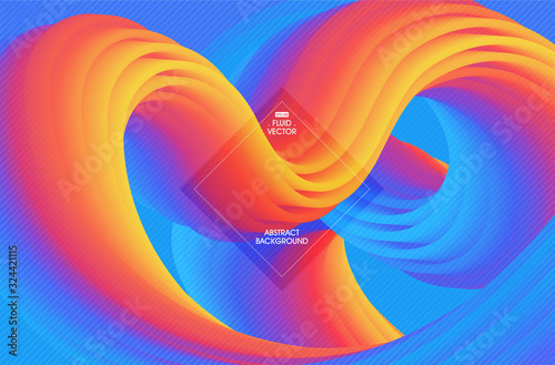 Creative fluid background - 3D abstract colorful liquid design background. Trendy dynamic 3d gradient shapes vector stock illustration.