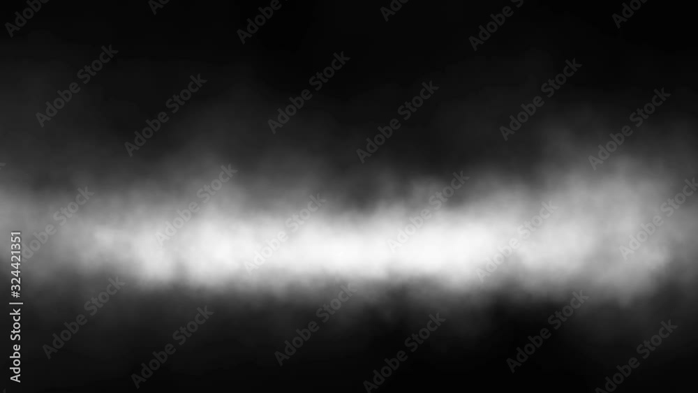 A horizontal streak of white fog is rapidly approaching from the darkness.