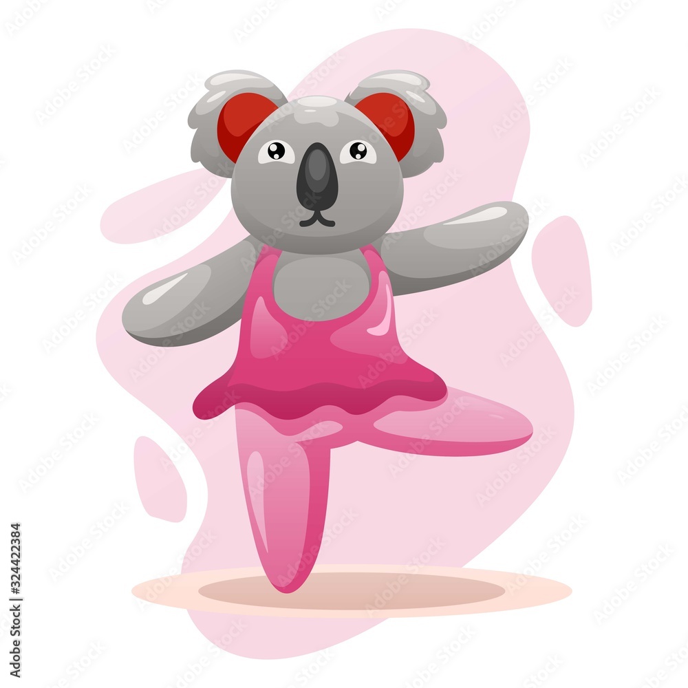 Fototapeta premium CUTE KOALA DANCING CARTOON VECTOR