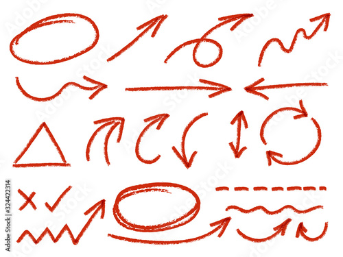 Arrows hand drawn doodle vector set. Sketch arrow design for application, banner, print screen, pen marks, map and typography design guide line.