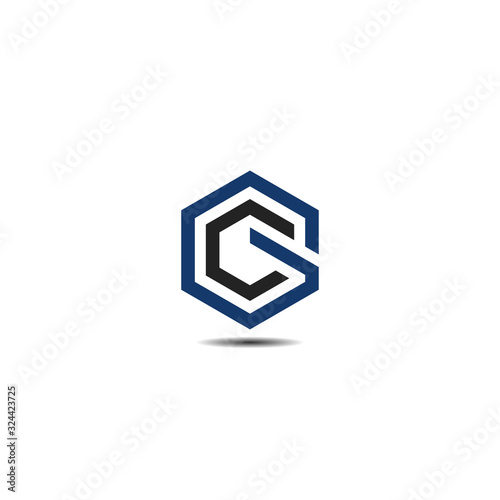 Initials letters GC hexagon shape logo design vectors. Symbol, icon, letters g, letters c, letters gc, hexagon letters, hexagon initial letters, icon logo