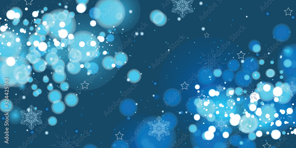 Blurred bokeh light on dark blue background. Christmas and New Year holidays template. Abstract glitter defocused blinking stars and sparks. Blurred bokeh light on dark blue background. Christmas and New Year holidays template. Abstract glitter defocused blinking stars and sparks.