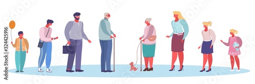 People of different ages vector flat style design illustration