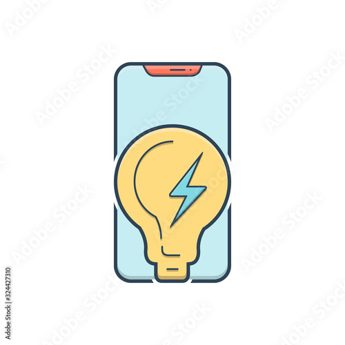 Color illustration icon for power 