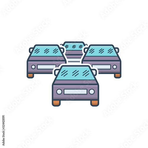 Color illustration icon for rush
