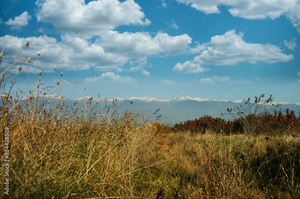 Beautiful nature with Caucasus Mountains in the background